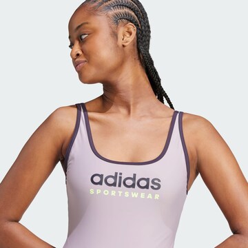 ADIDAS SPORTSWEAR Bralette Sports swimsuit in Purple