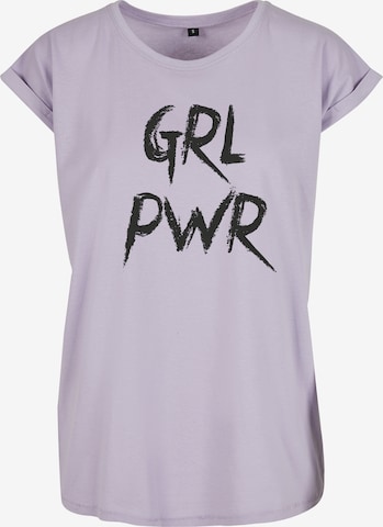 Merchcode Shirt 'Grl Pwr' in Lila: voorkant