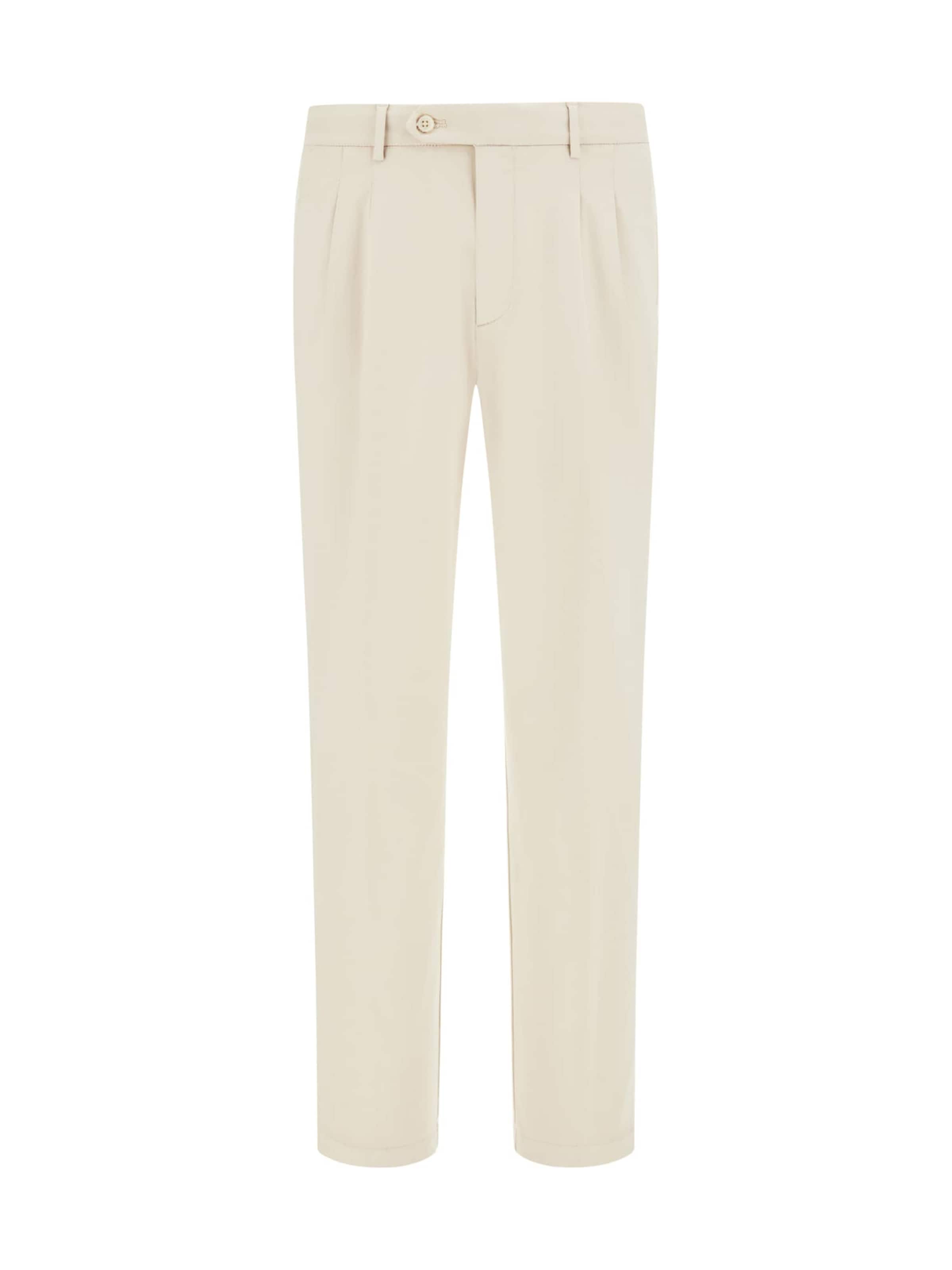 Pantaloni con pieghe di Boggi Milano in beige: frontale