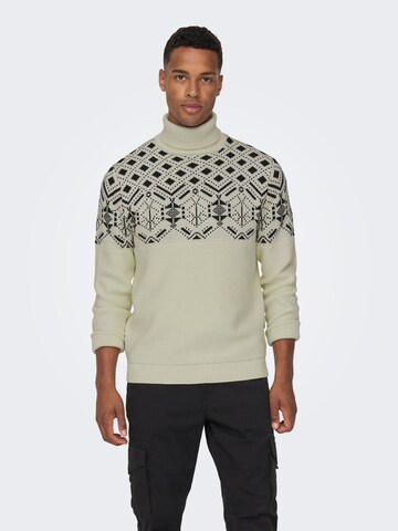 Only & Sons - Pullover em branco: frente