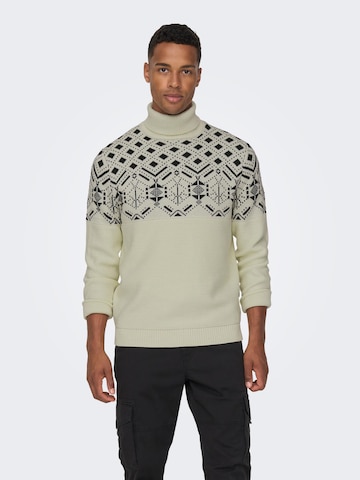 Only & Sons Sweater in White: front