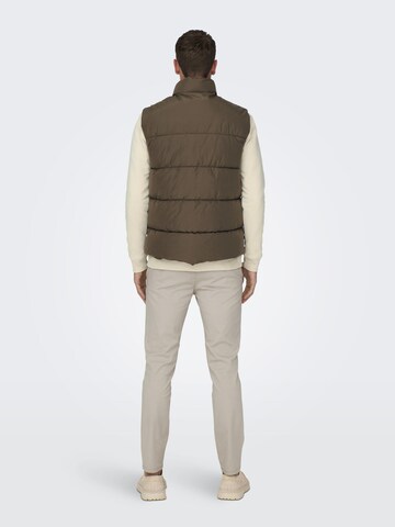 Only & Sons Vest 'Melvin' in Brown