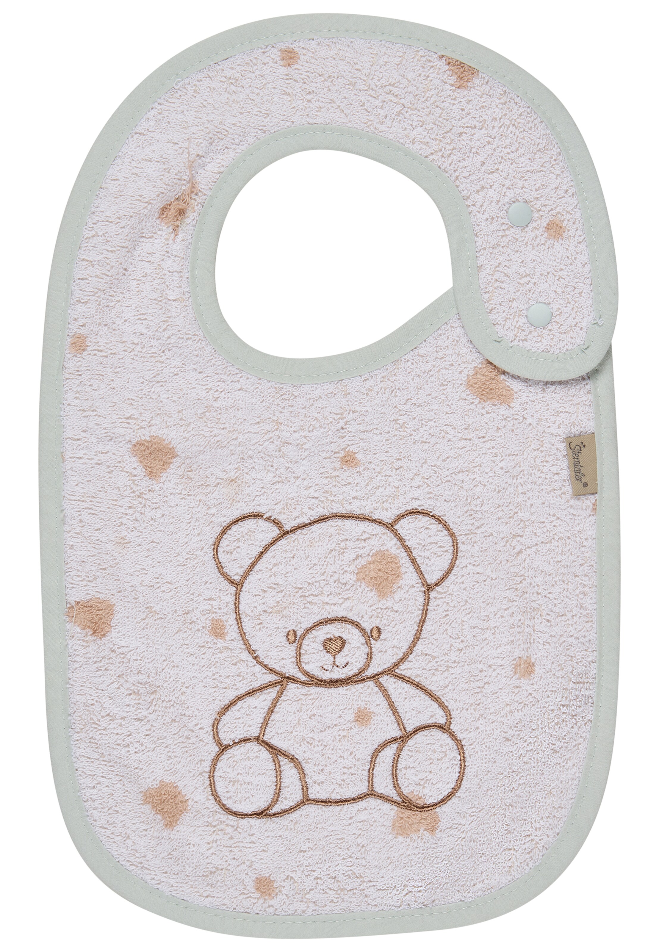 STERNTALER Latz 'Bär Bo' in Weiß: Vorderseite