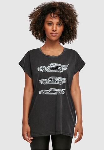ABSOLUTE CULT Shirt 'Cars - Text Racers' in Zwart: voorkant