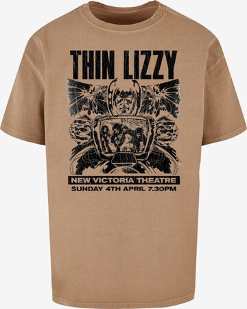 Merchcode T-Shirt 'Thin Lizzy - New Victoria Theatre' in Beige: predná strana