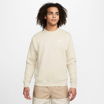 Coupe regular Sweat-shirt 'Club Fleece' Nike Sportswear en beige : devant