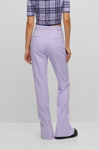 HUGO Regular Pleated Pants 'Hinovi' in Purple