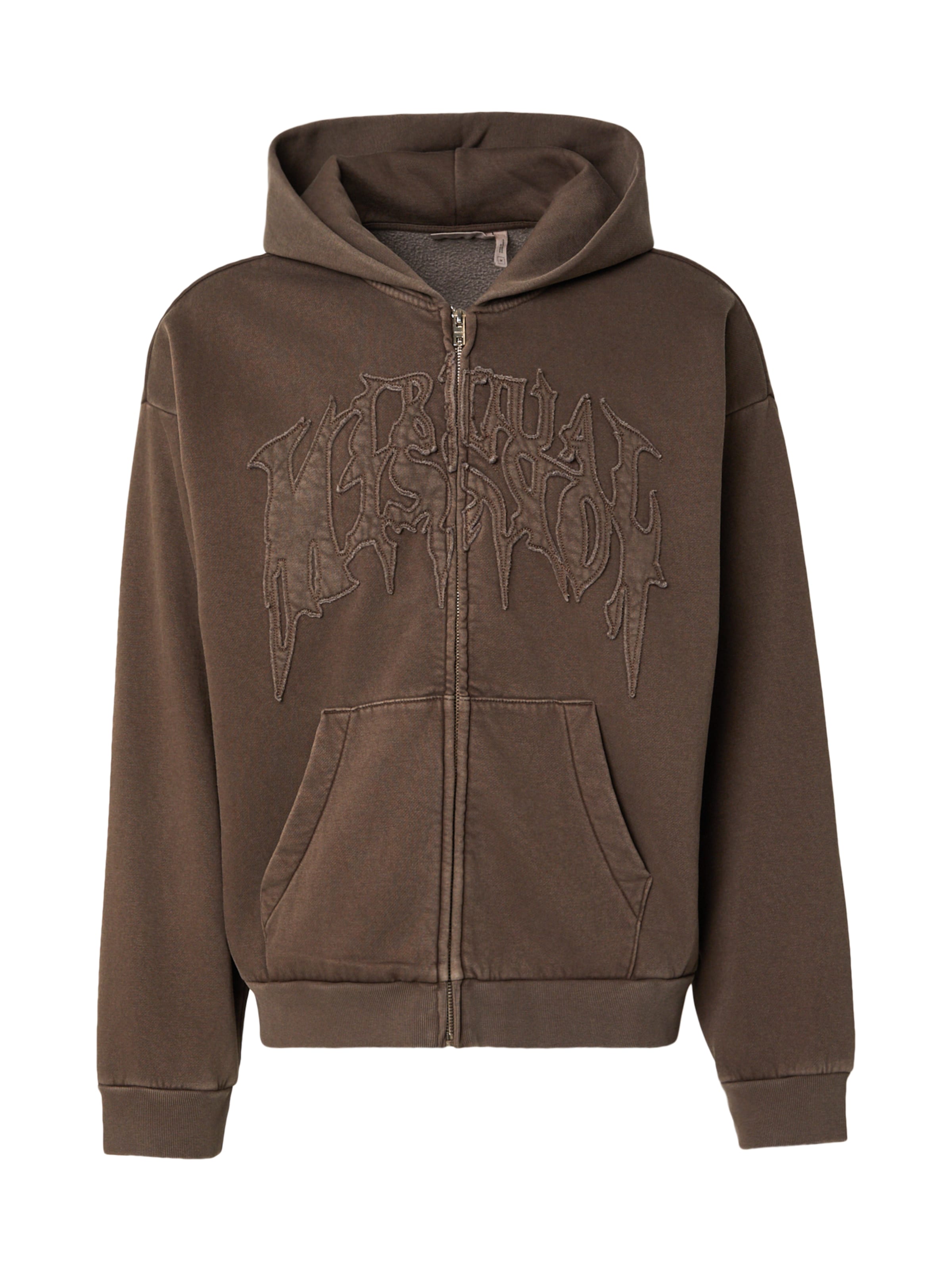 WEEKDAY Zip-Up Hoodie in Brown: front