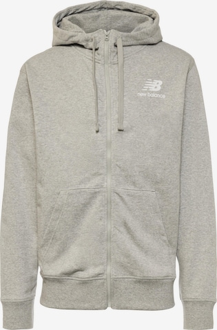 Veste de survêtement 'Essentials' new balance en gris : devant