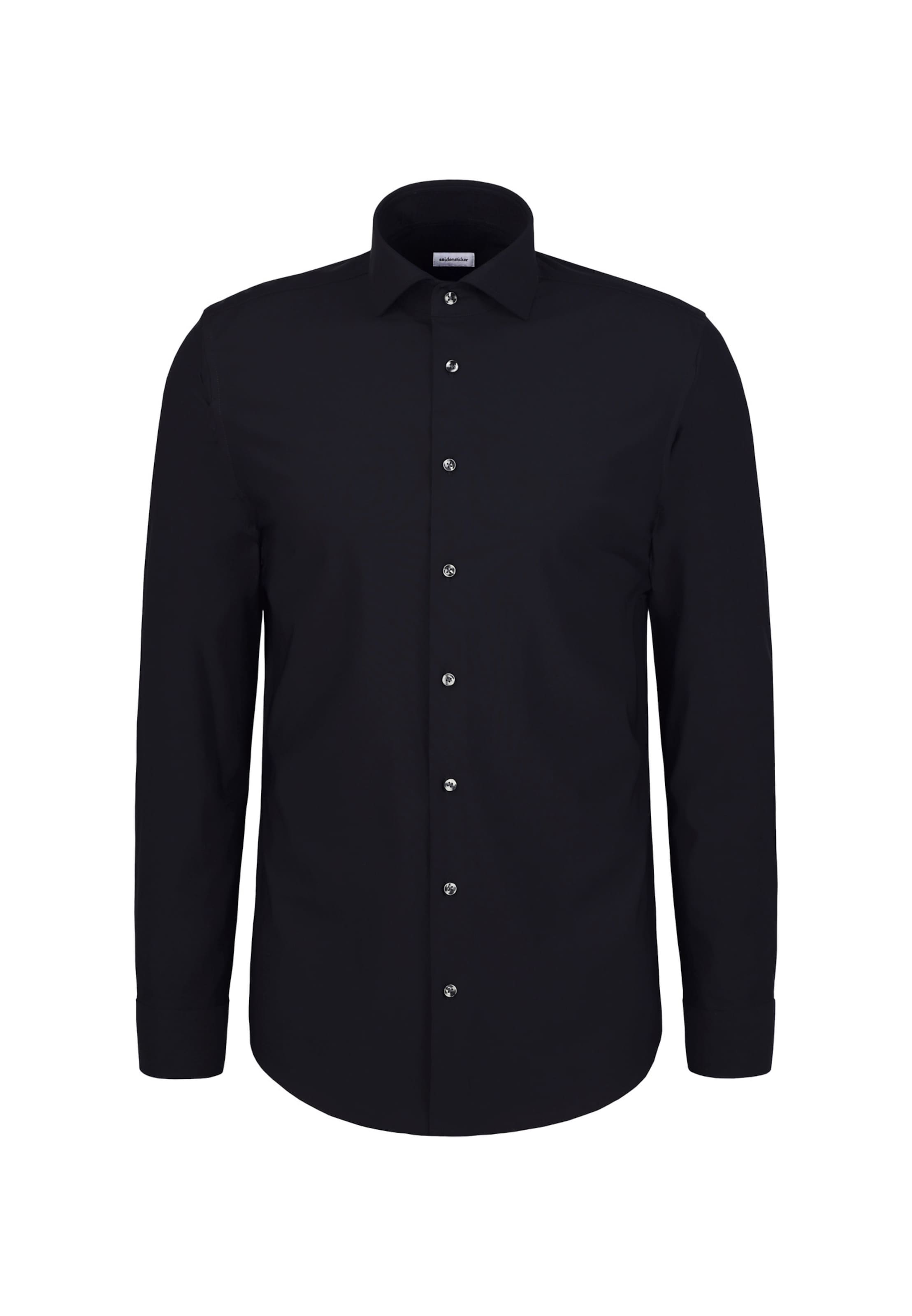 SEIDENSTICKER Slim fit Business shirt in Black
