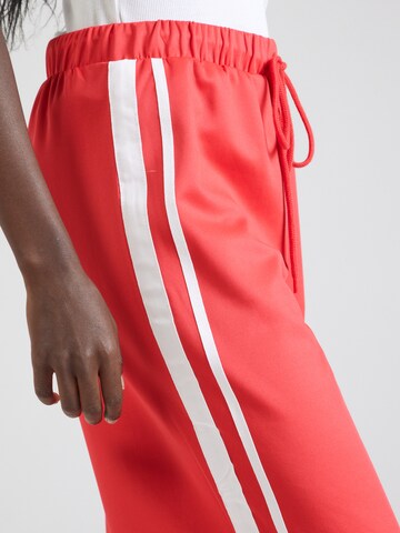 PIECES Wide leg Broek 'PCTRACK' in Rood