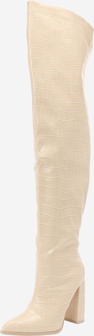 Public Desire Over the Knee Boots 'LARA' in Beige: front