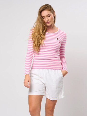 U.S. POLO ASSN. Shirts 'Chanett' i pink: forside