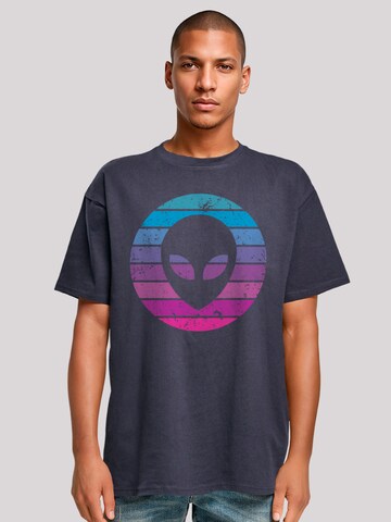 F4NT4STIC Shirt 'Alien Kopf' in Blue: front