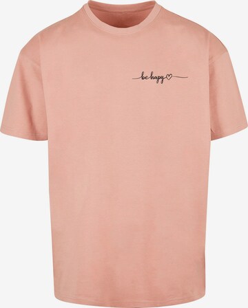 Merchcode Shirt 'Be Happy' in Pink: predná strana