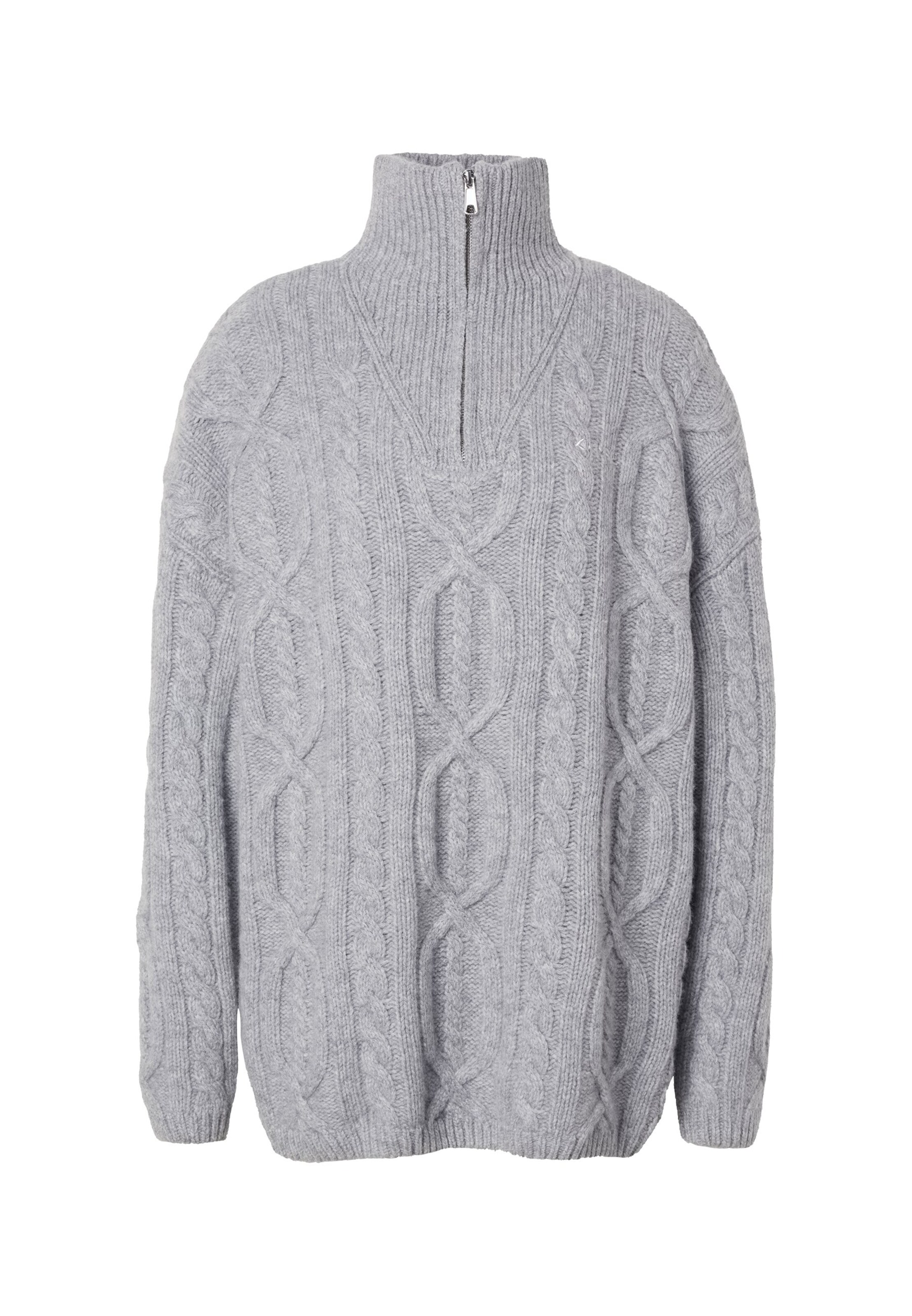 Karo Kauer Pullover in Grau: Vorderseite