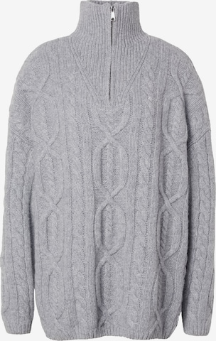Karo Kauer Pullover in Grau: Vorderseite