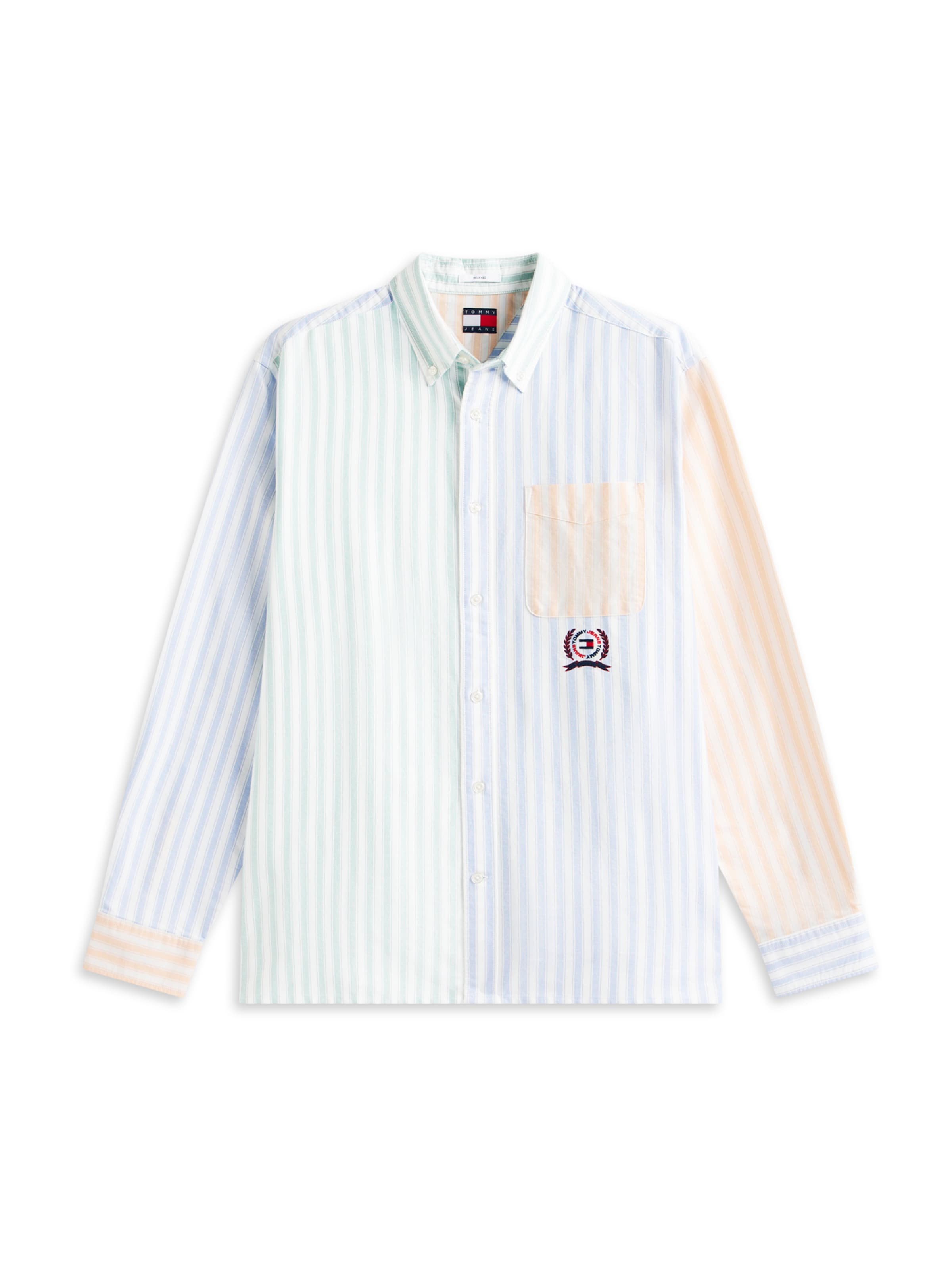 Tommy Jeans Chemise en bleu clair / émeraude / orange / blanc, Vue avec produit