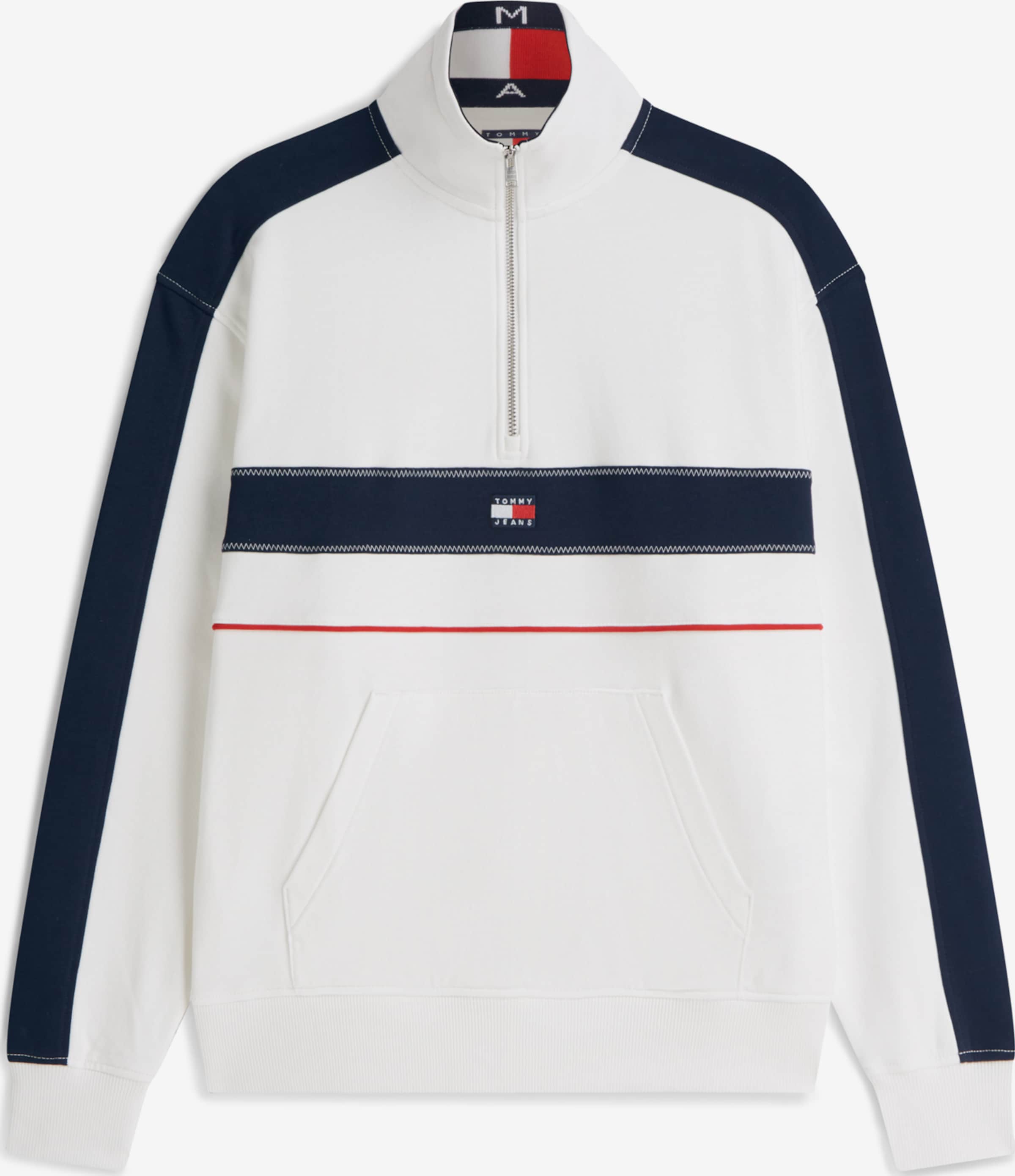Tommy Jeans Bluză de molton 'Colour-blocked Quarter-zip Relaxed'