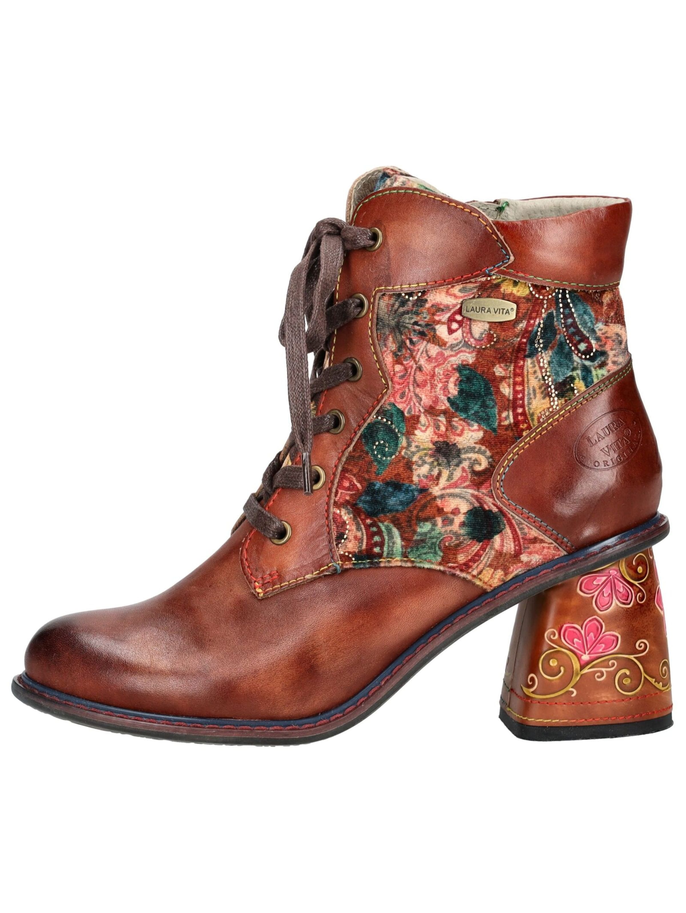 Laura Vita Lace-Up Ankle Boots in Brown