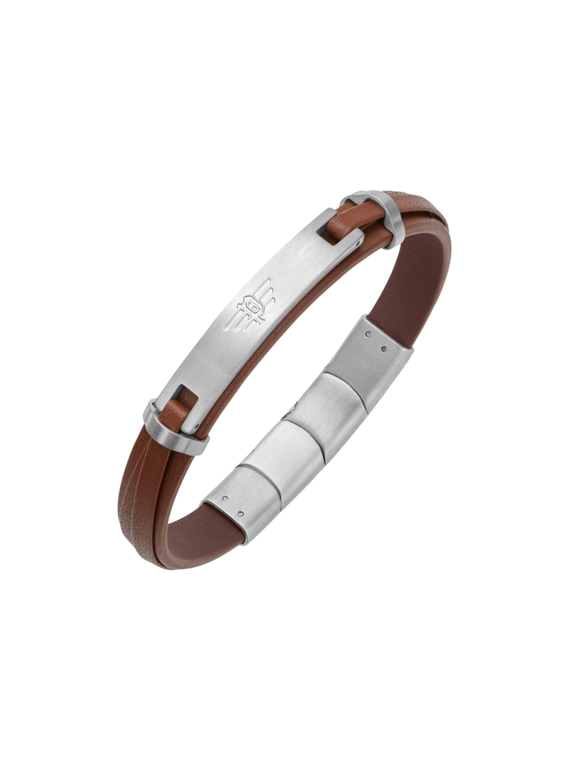 Bracelet 'Looper' POLICE en marron : devant