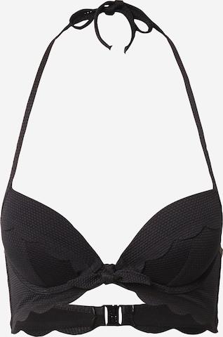 Hunkemöller Push-up Vorgeformtes Push-up Bügel-Bikinitop Scallop Cup A - E in Schwarz: predná strana