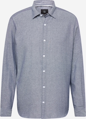 QS - Ajuste regular Camisa en azul: frente