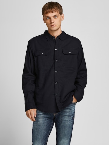 JACK & JONES Regular fit Button Up Shirt in Black: front