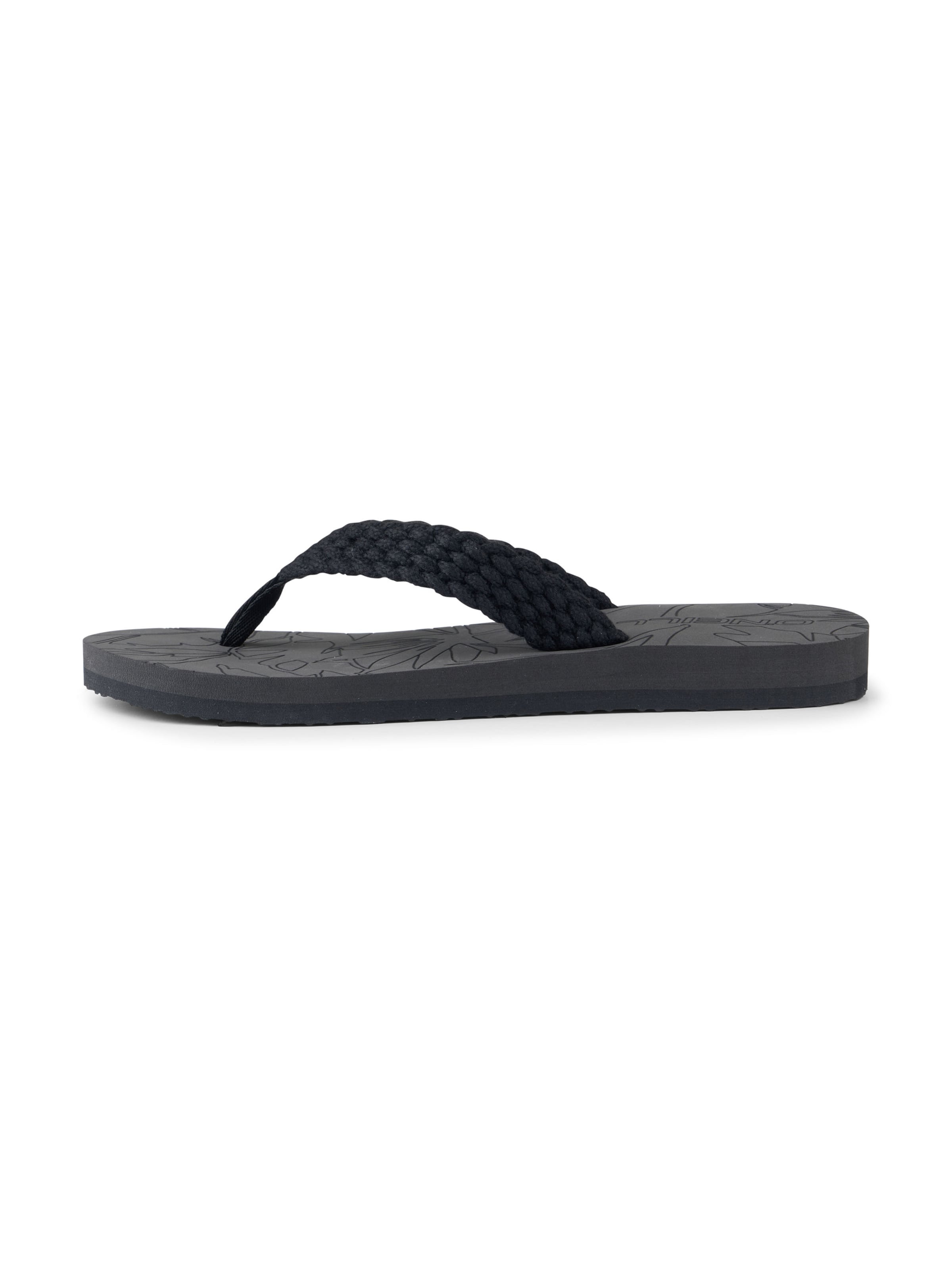 melns O'NEILL Iešļūcenes ar pirkstu atdalītāju 'Floral': no priekšpuses