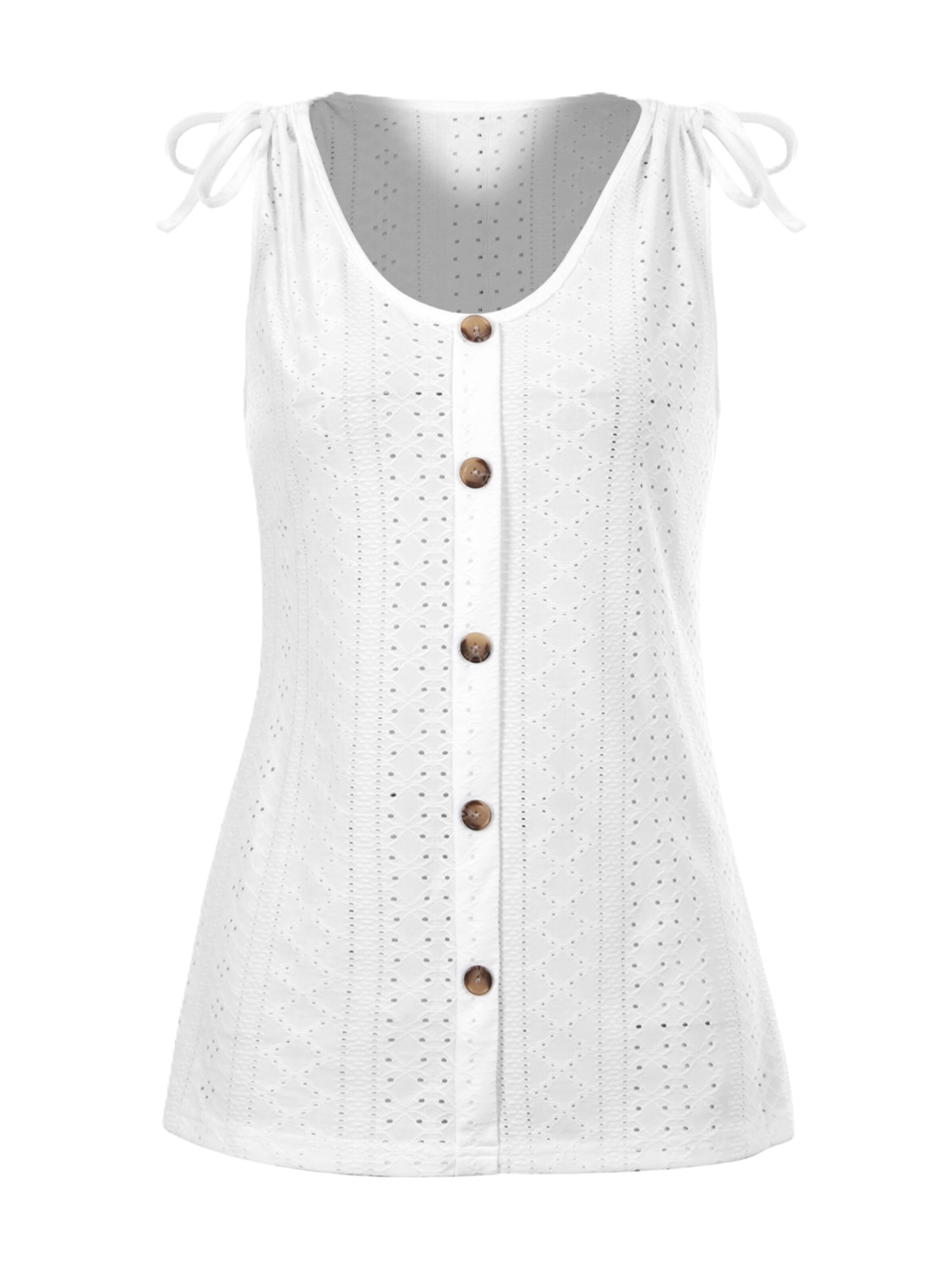 Top 'Women Tops' di LapaPlus in bianco: frontale