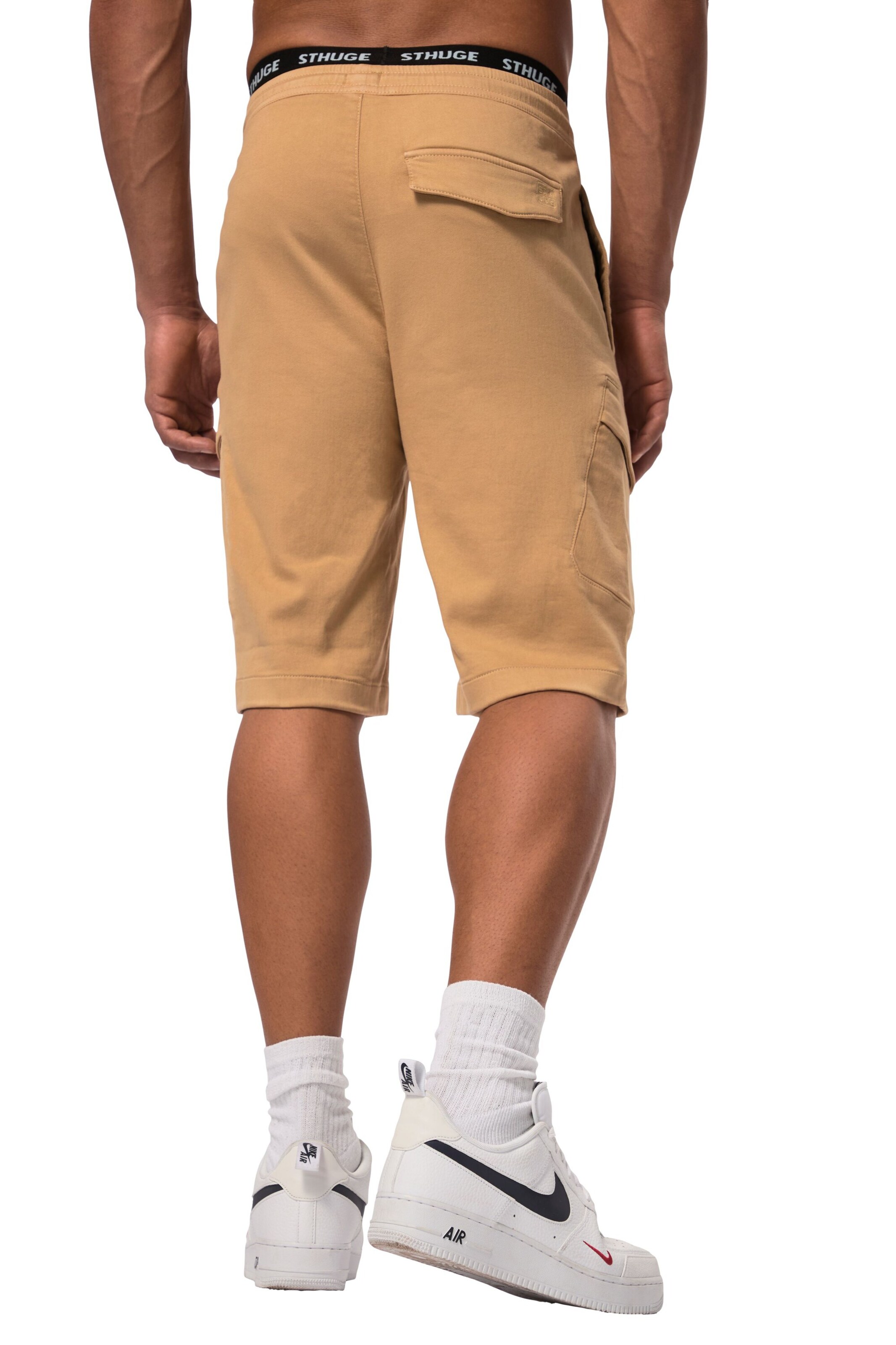 Regular Pantalon cargo STHUGE en beige