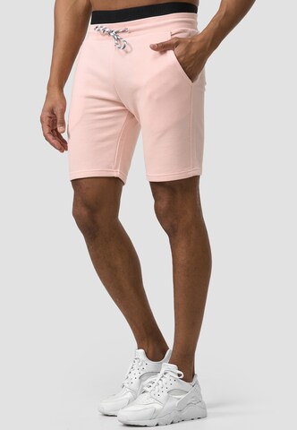 INDICODE JEANS Regular Shorts 'Yates' in Pink