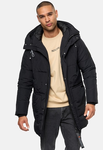 INDICODE JEANS Winter Parka ' Mylo ' in Black: front