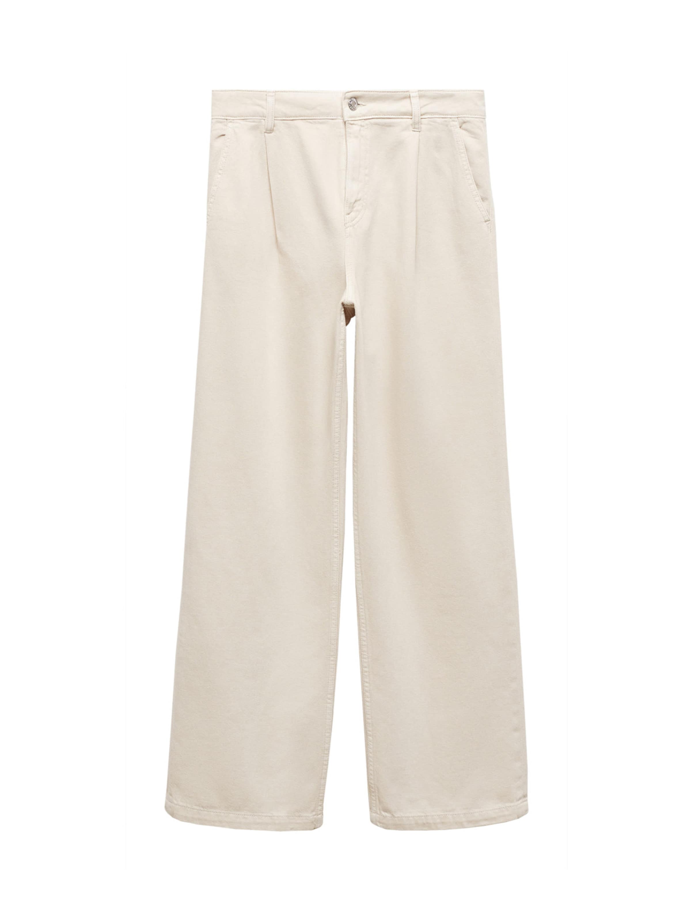 MANGO Loose fit Pleat-front jeans 'ARLETITA' in Beige: front