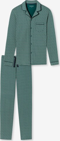 SCHIESSER Long Pajamas in Green: front