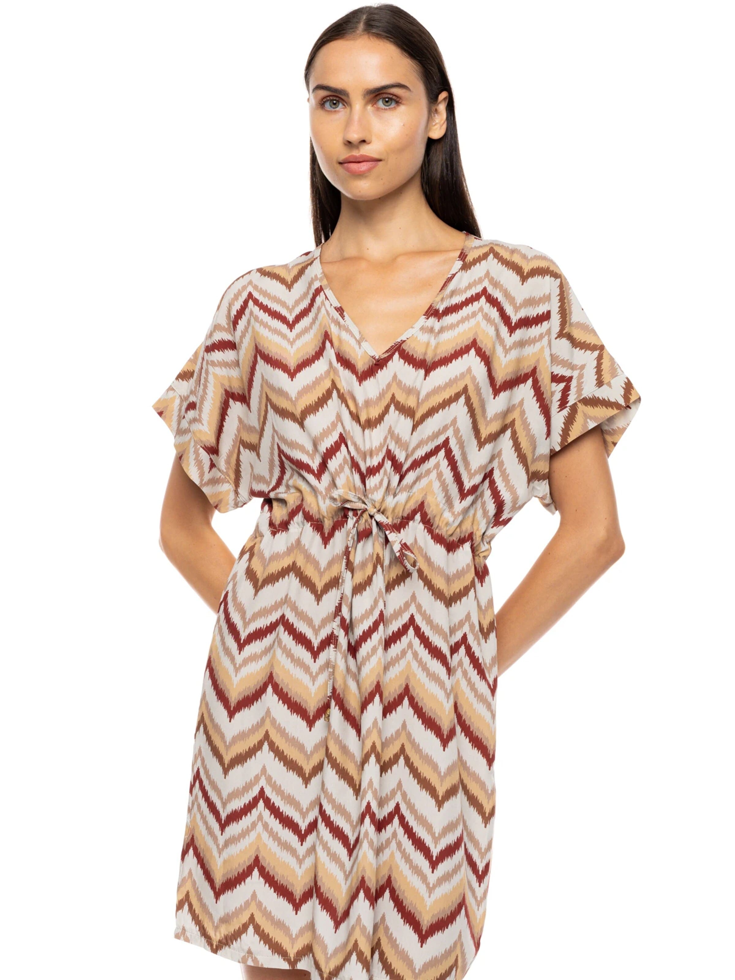 Pink Label Καλοκαιρινό φόρεμα 'BEACHWEAR COLORFUL RAINBOW' σε μπεζ