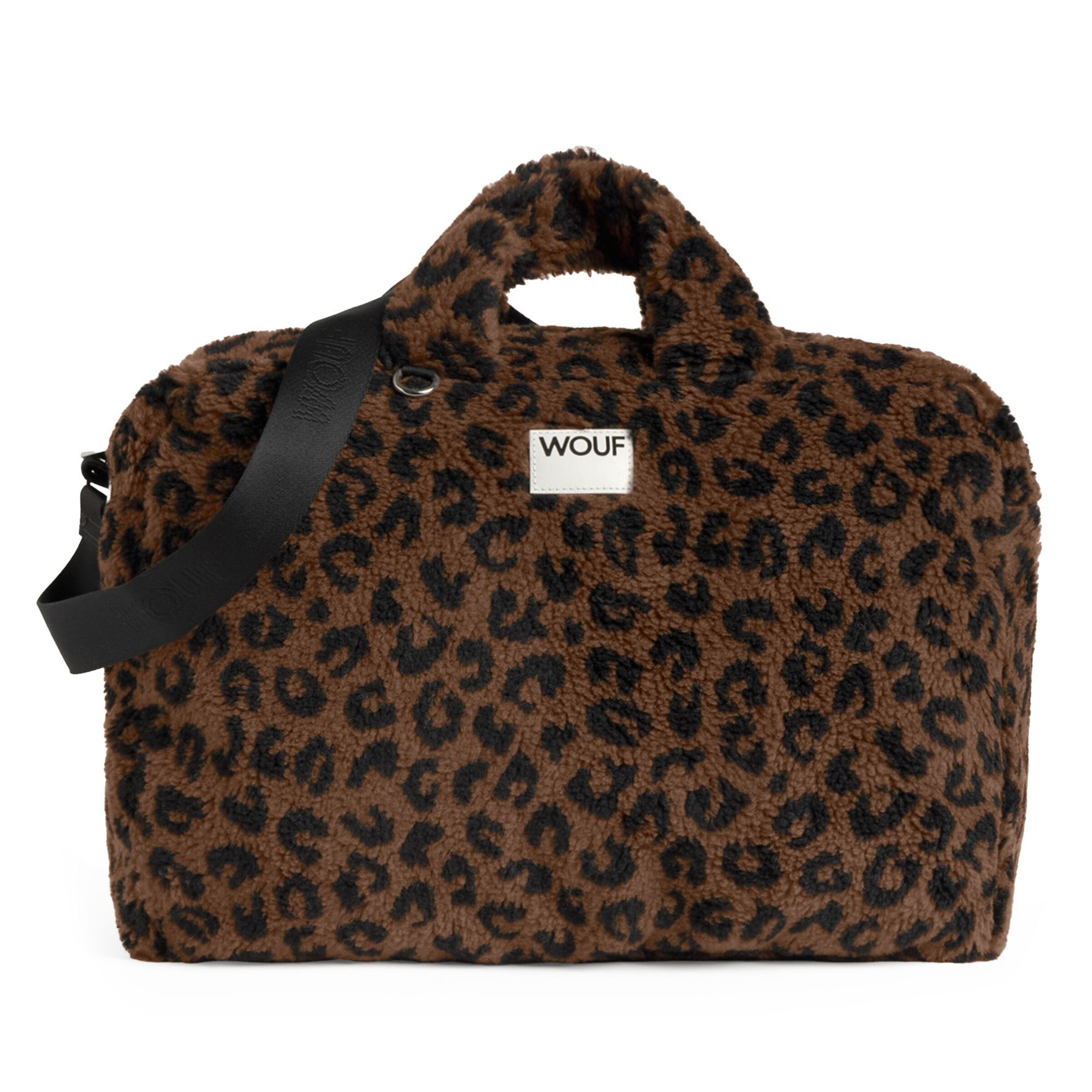 Sac week-end Wouf en marron : devant