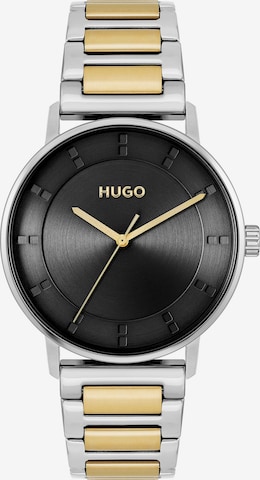 HUGO Red Analog Watch in Silver: front