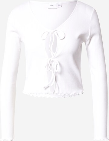 VILA Knit Cardigan 'Felia' in White: front