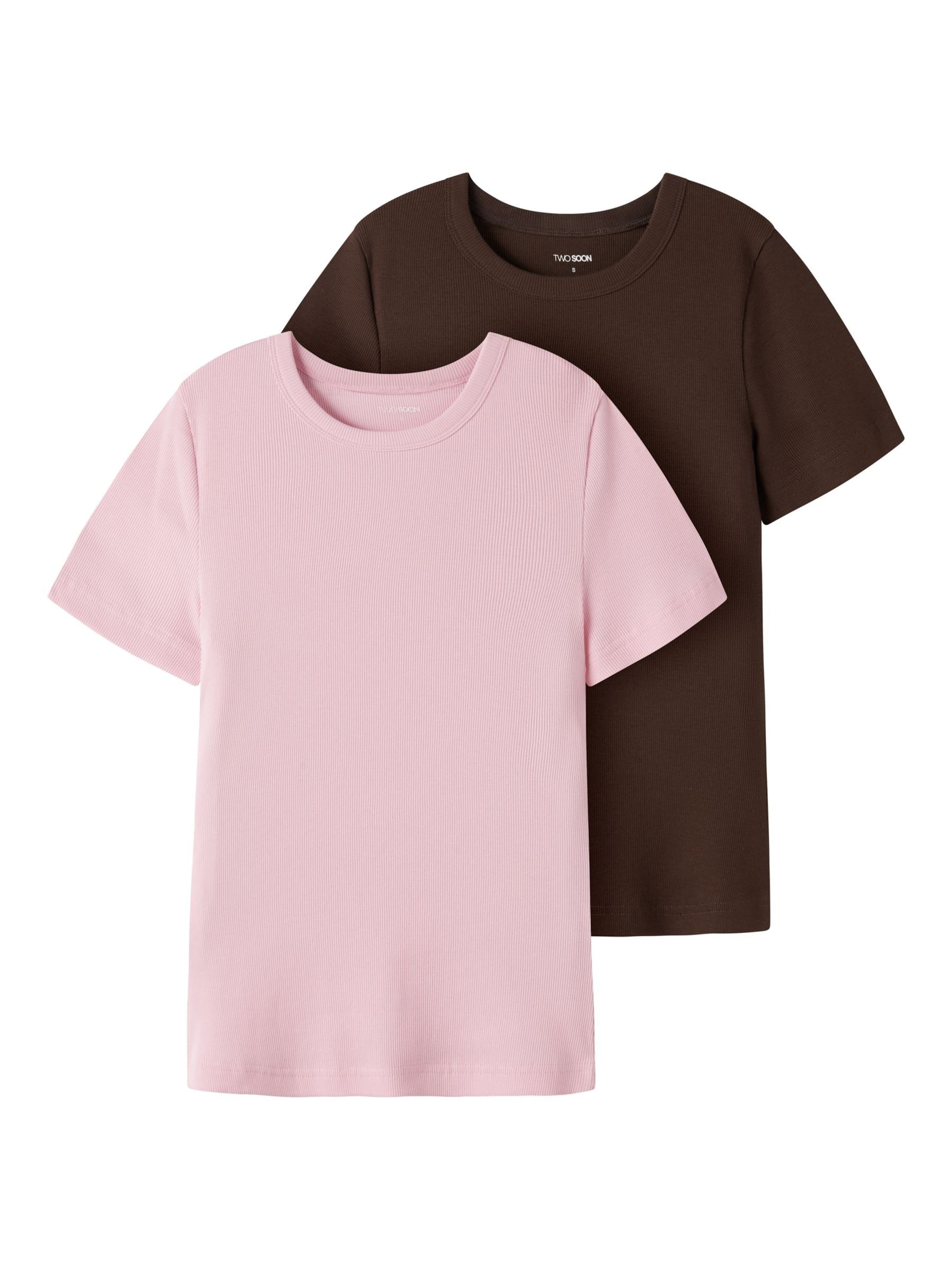 TWO SOON Shirt in Bruin: voorkant