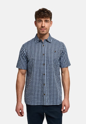 INDICODE JEANS Comfort fit Button Up Shirt in Blue: front