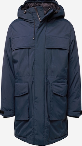 KnowledgeCotton Apparel Tussenparka 'APEX' in Blauw: voorkant