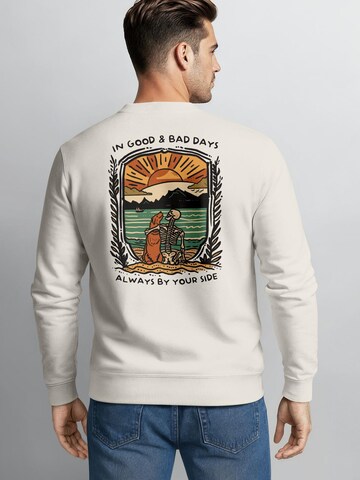 Neverless Sweatshirt 'Alway by your side' in Beige