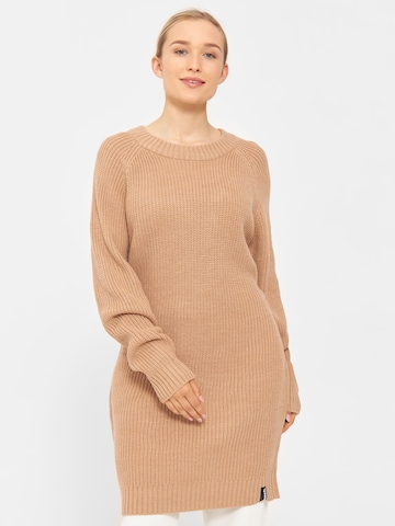 BENCH Knitted dress in Brown: front