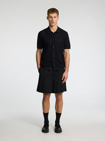 SELECTED HOMME Regular fit Плетена жилетка 'SLHARCO' в черно
