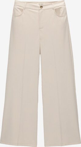 Wide Leg Pantalon Pull&Bear en beige : devant