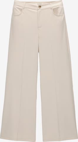 Pull&Bear Wide Leg Bukser i beige: forside