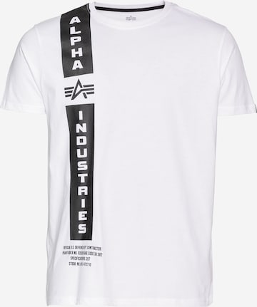 ALPHA INDUSTRIES Regularny krój Koszulka 'Defense' w kolorze biały: przód