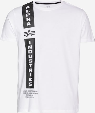 Maglietta 'Defense' di ALPHA INDUSTRIES in bianco: frontale