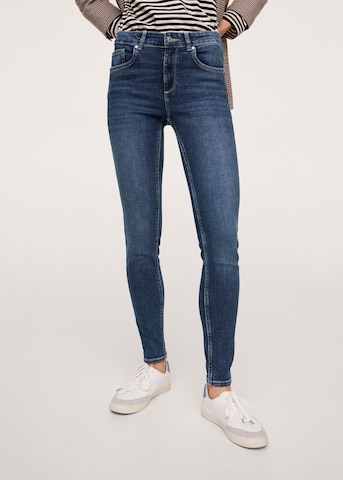 MANGO Skinny Jeans 'Pushup' in Blauw: voorkant